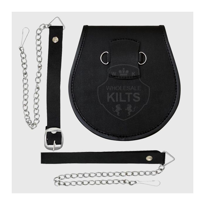 Sporran Para Kilt Escocés Con Insignia De Cardo Y Saltire | De Cuero, Talla Única, Para Hombre O Mujer