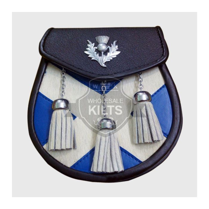 Kilt Sporran Da Uomo Con Bandiera Scozzese E Stemma Del Cardo Scozzese Kilt Sporran - Italia - Foto 13