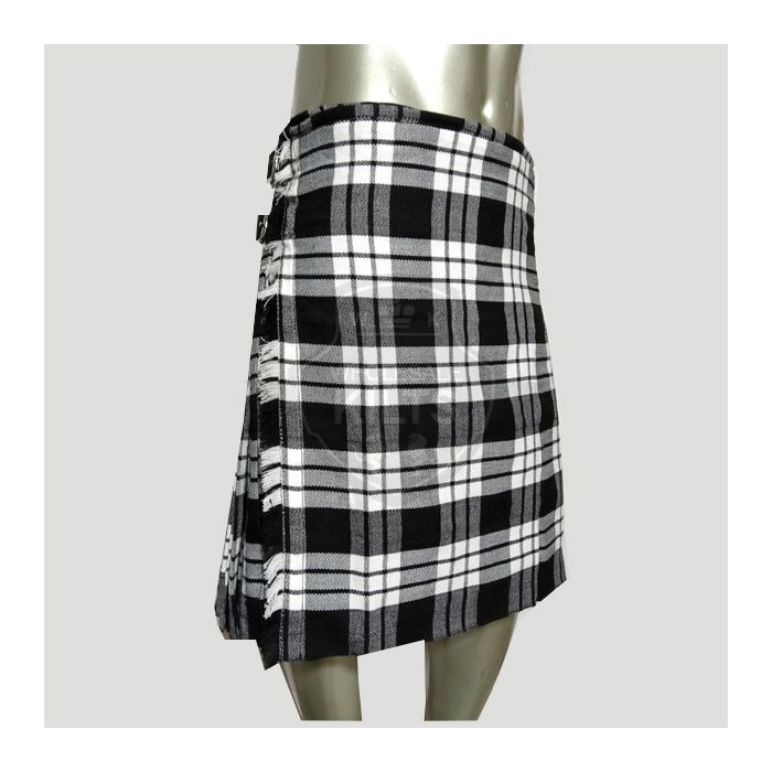 MacFarlane Black White Tartan Crest Quilt