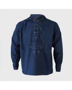 Navy Blue Jacobite Ghillie Kilt Shirt