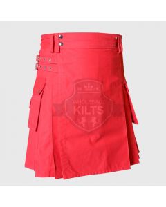 Red Utility Kilt for Men