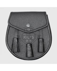 Traditional Black Leather Kilt Sporran
