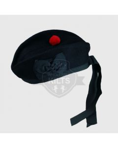 Black Scottish Glengarry Cap