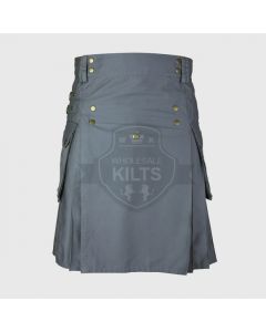 Wholesale Grey Utility Kilt for Men