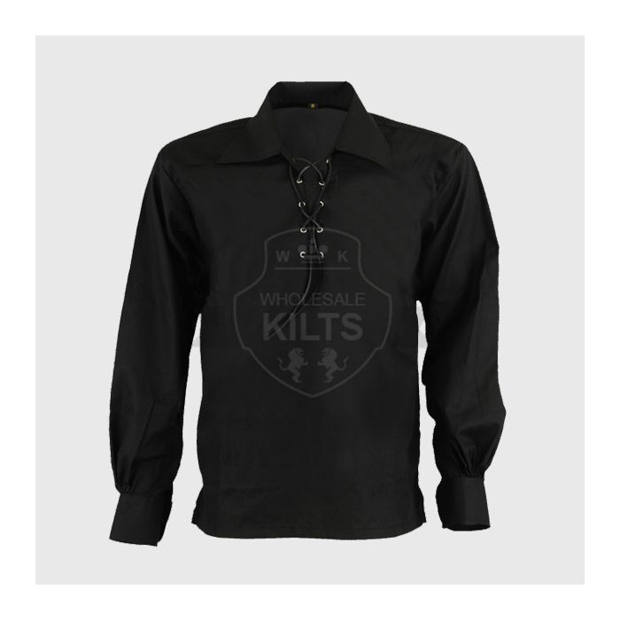 Black Jacobite Ghillie Kilt Shirt