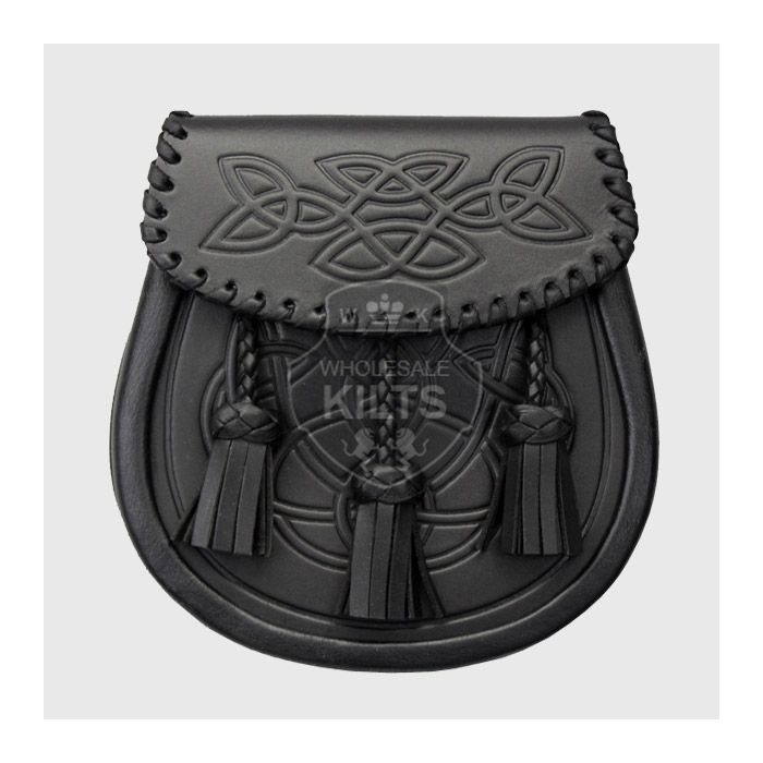 Semi Dress Celtic Embossed Kilt Leather Sporran