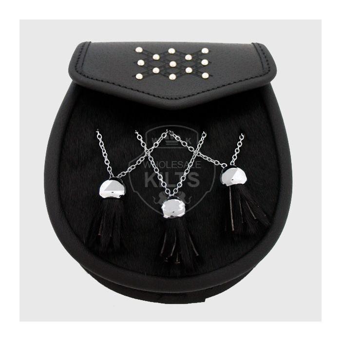 Studded Fashion Leather Kilt  Sporran