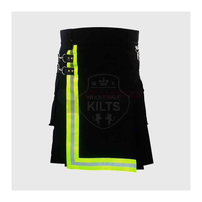 Black Firefighter Fireman Kilt