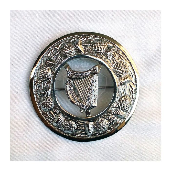 Wholesale Thistle Harp Kilt Brooch